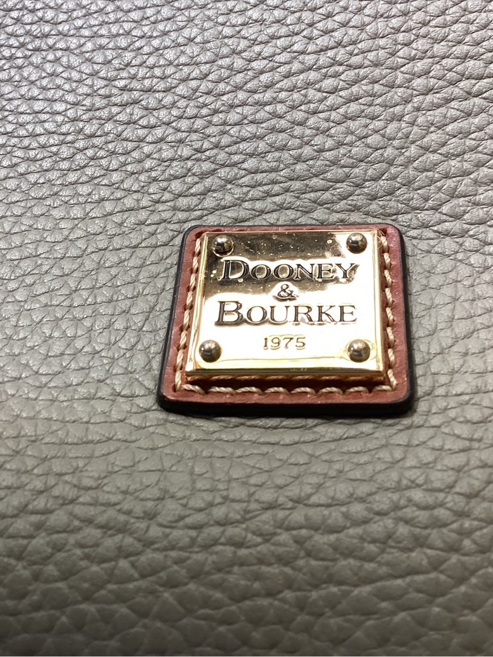 Dooney & Bourke Light green Pebble Leather Tote with Brown Trim - Picture 3 of 9